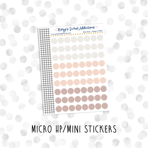 Mini Dots - Nudes // Micro HP - Mini Stickers