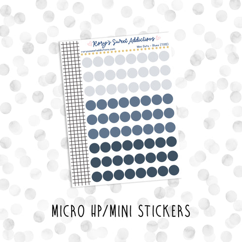 Mini Dots - Blues // Micro HP - Mini Stickers