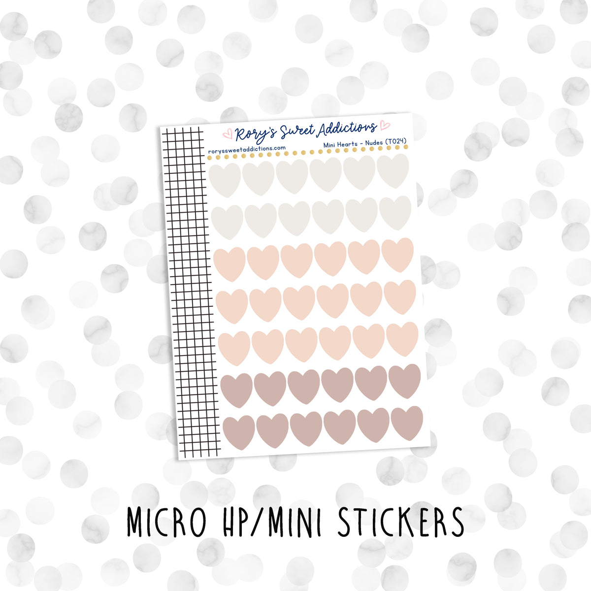Mini Hearts - Nudes // Micro HP - Mini Stickers – Rory's Sweet Addictions
