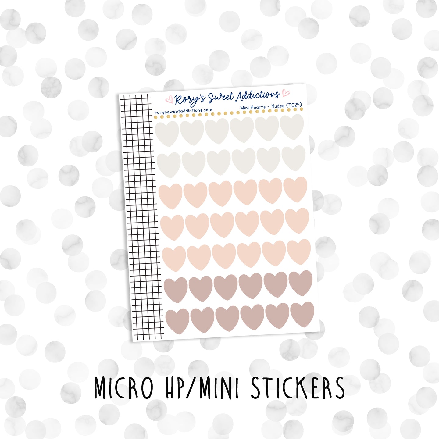 Mini Rounded Squares - Nudes // Micro HP - Mini Stickers