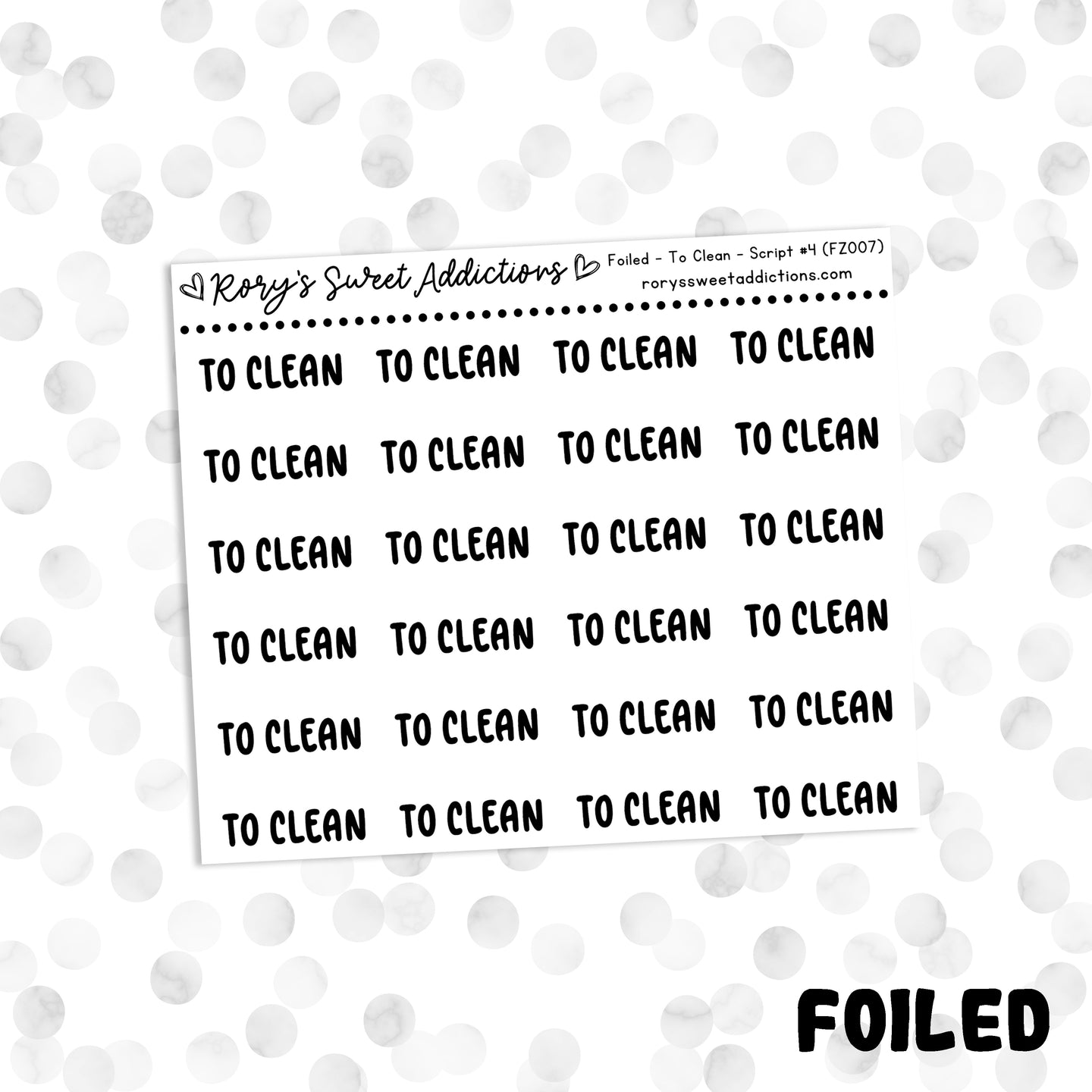To Clean // Foiled Script #4