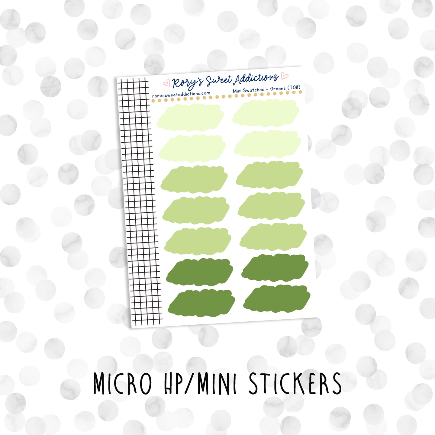 Mini Swatches - Greens // Micro HP - Mini Stickers
