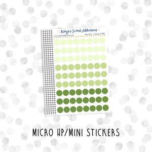 Mini Dots - Greens // Micro HP - Mini Stickers