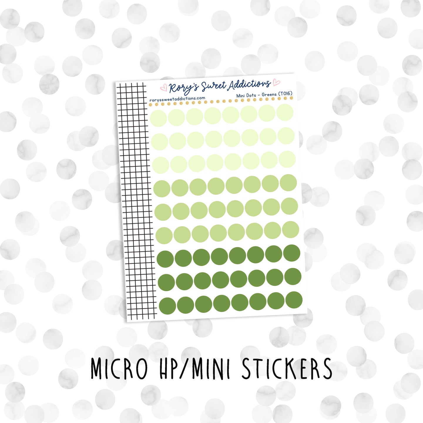 Mini Dots - Greens // Micro HP - Mini Stickers