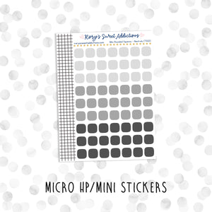 Mini Rounded Squares - Neutrals // Micro HP - Mini Stickers