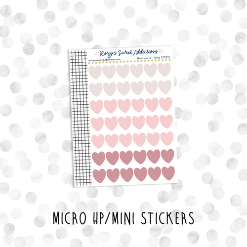 Mini Hearts - Pinks // Micro HP - Mini Stickers